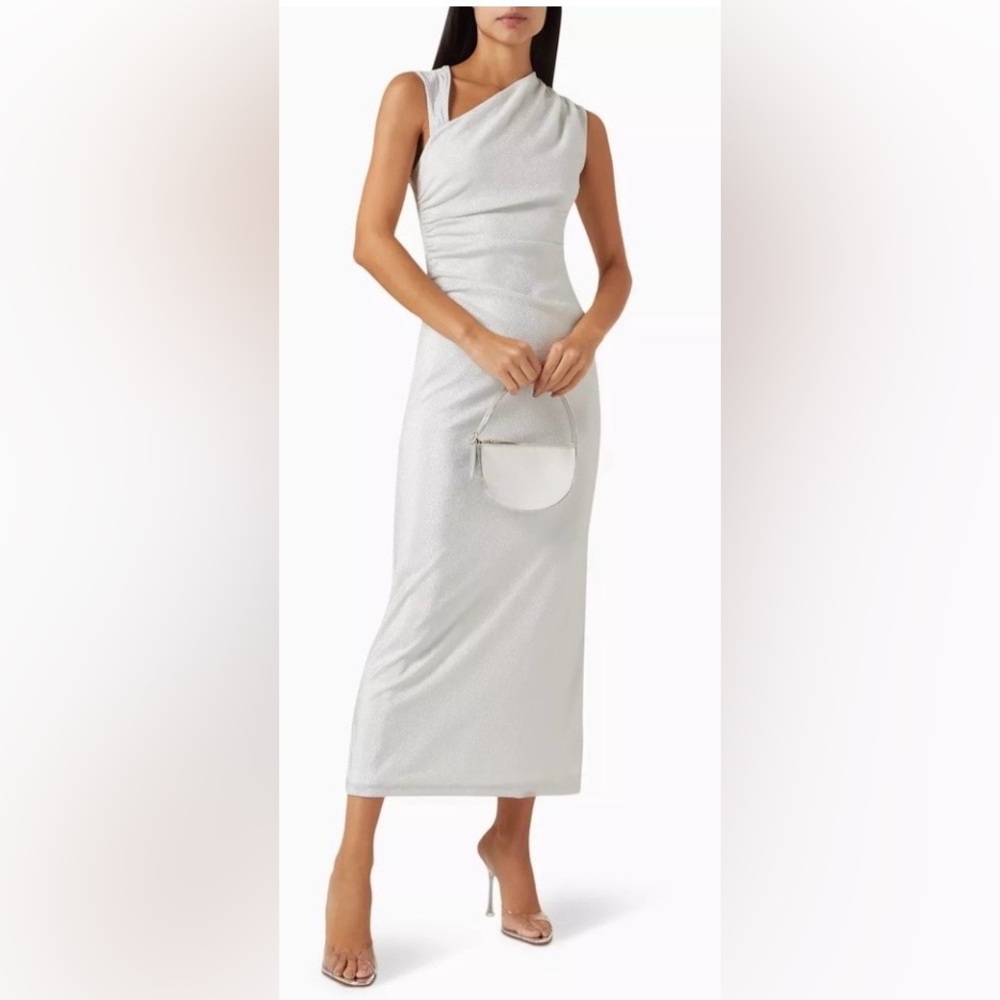 Reformation Amiah dress size Large in metallic silver. New with tags